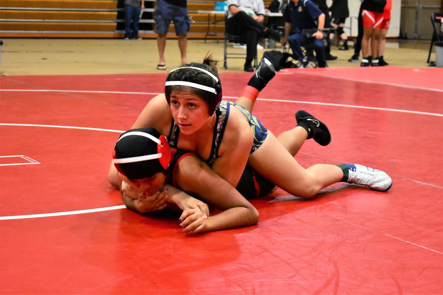 Golden Valley's Audrey Chavez controls Santa Maria's Jessica Ramirez
